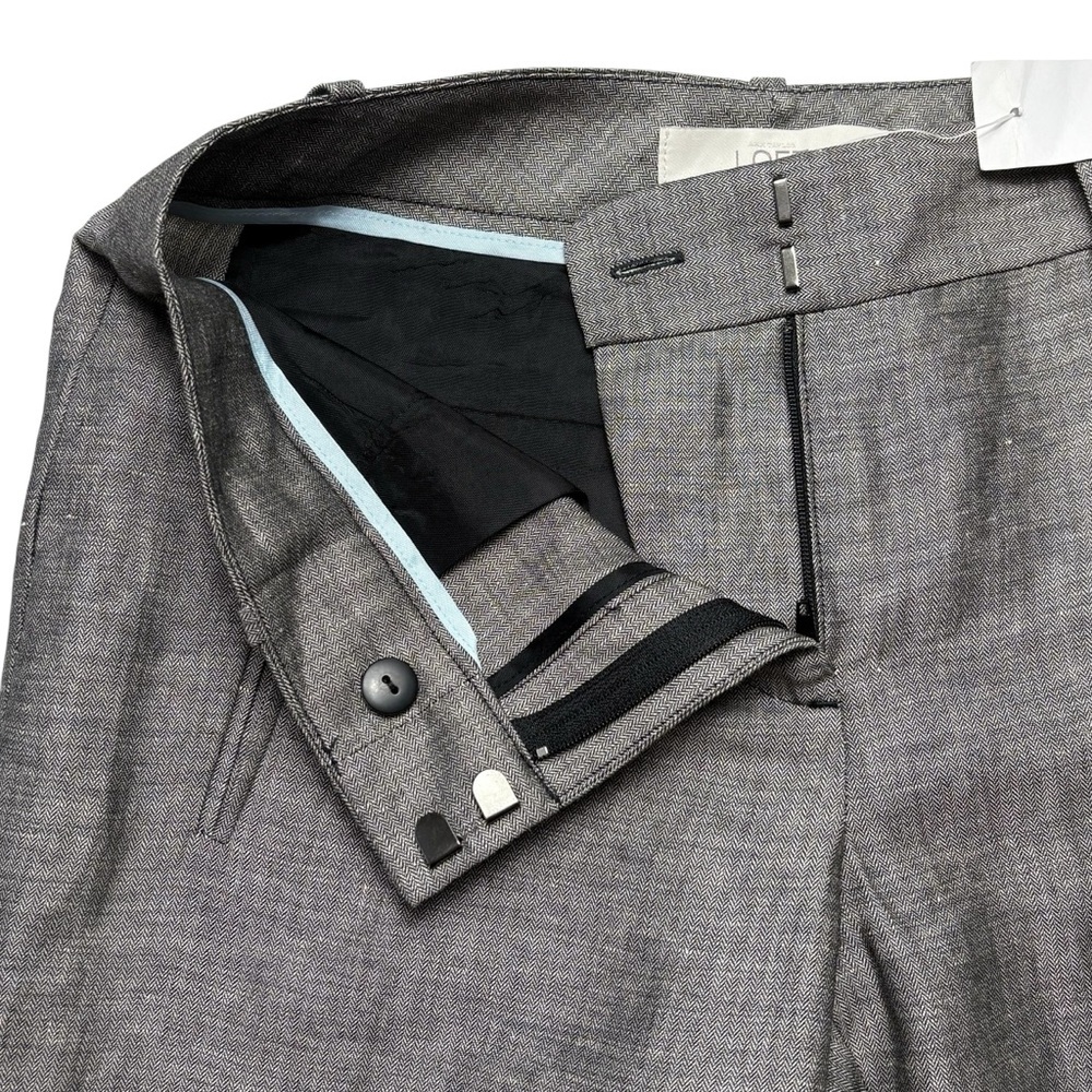 NWT Ann Taylor LOFT Marissa Fit Linen Blend Straight Pants 0 Heathered Gray - Picture 3 of 11